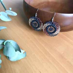 🆕 Hand Beaded South African Zulu Earrings NWOT